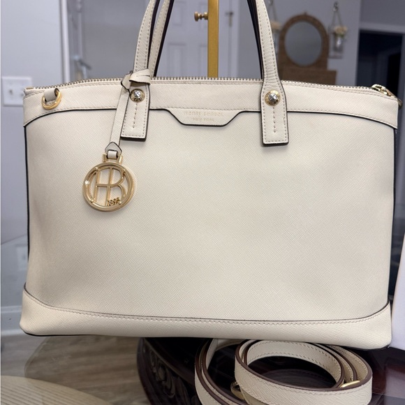Henri Bendel Cream Tote Bag with Gold Accents - Picture 2 of 11
